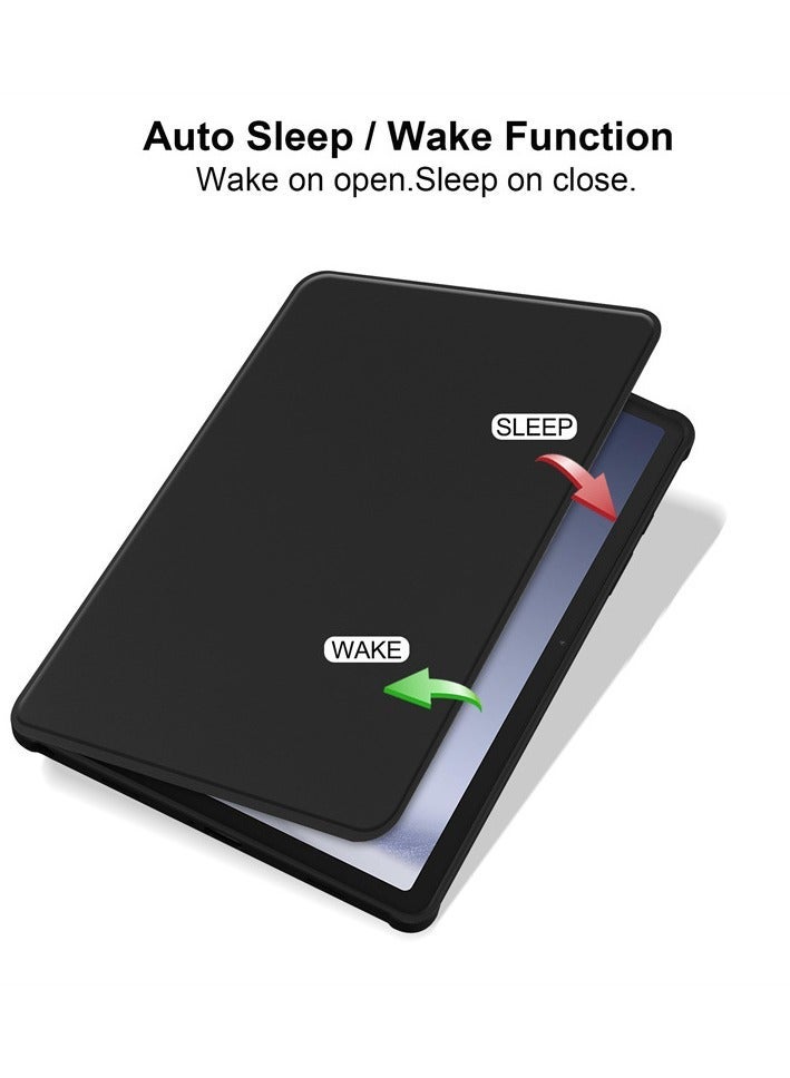 Case for  Samsung Galaxy Tab A9， Tablet Protective Case  , Acrylic 360 ° Rotating Design, Automatic Wake-up/sleep, Soft Leather, Black - Image 2